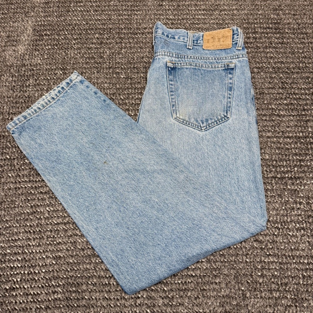 Brittania Mens Jeans 36x30 Relaxed Fit Light Wash Blue Denim Cotton‎